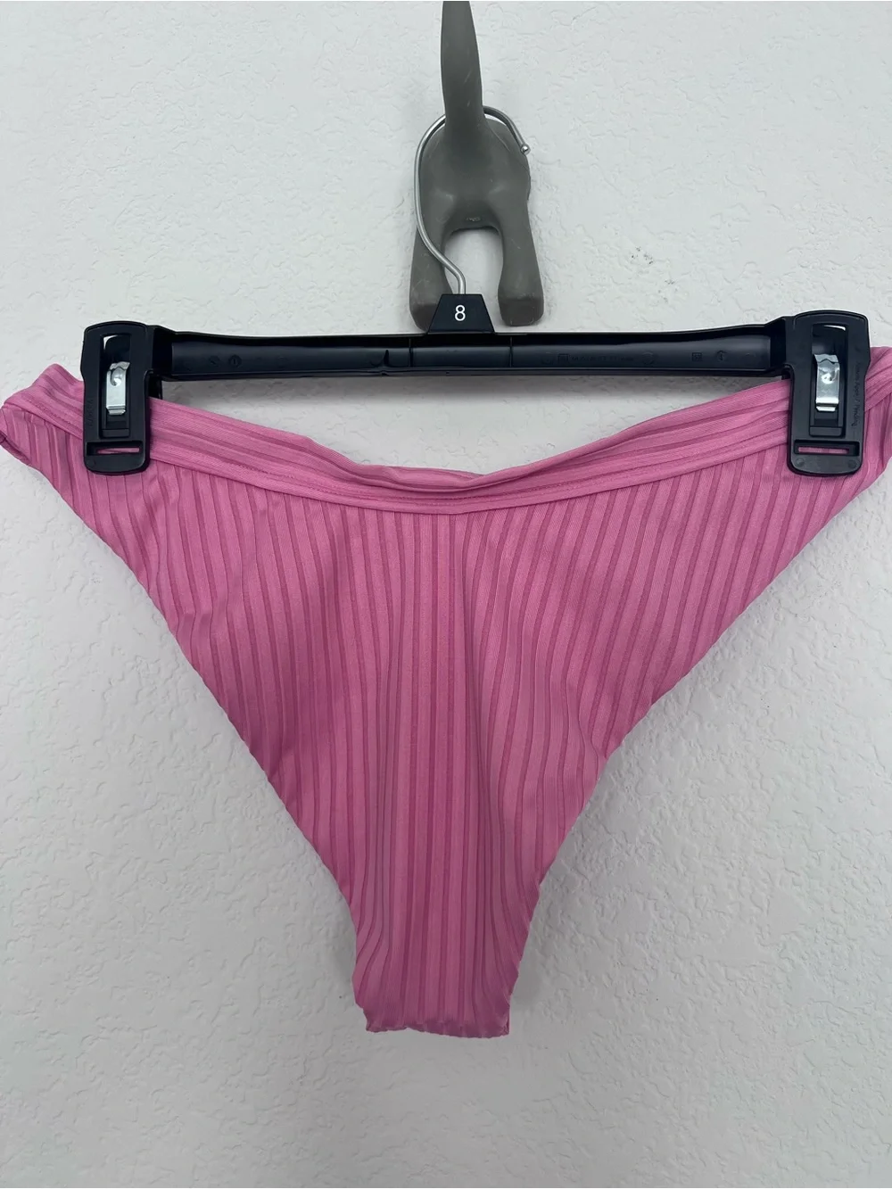 L*SPACE Mercer Classic Pink Ribbed Bikini Bottom Size M NWT